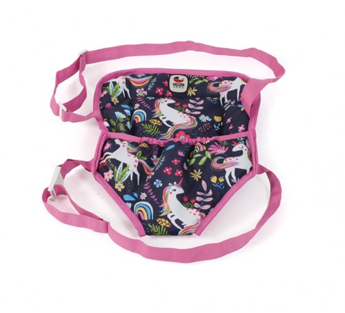 Bayer Chic Poppendraagzak (eenhoorn donkerblauw/roze)