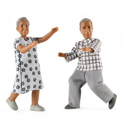 Lundby dollhouse figures grandpa & grandma Nikki - dollhouse toy set