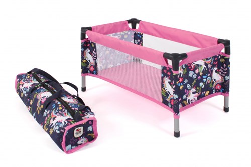 Bayer Chic Poppenreisbed (eenhoorn donkerblauw/roze)