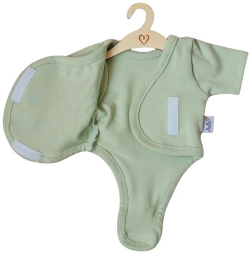Hollie doll romper baby doll old green cotton 34cm-3