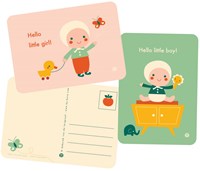 Bora Shop baby boy postcard - Hello baby birth card-2