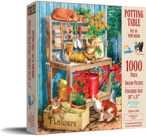 SunsOut puzzle Potting Table - 1000 pieces jigsaw puzzle-2