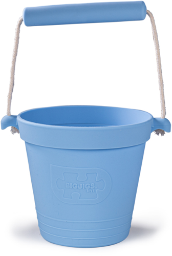 BigJigs silicone toy bucket - powder blue beach accessory
