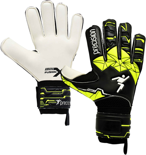 Precision goalkeeper gloves Fusion X Flat Cut Finger Protect - size 9