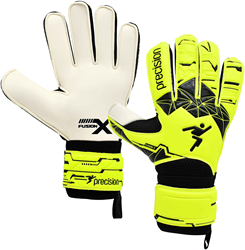 Precision goalkeeper gloves Fusion X Flat Cut Essential size 6 yellow black