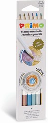 Primo colored pencils Minabella Metal 6 pieces FSC wood in box