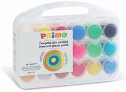 Primo poster paint set - 18 colours with metallic and fluo in case