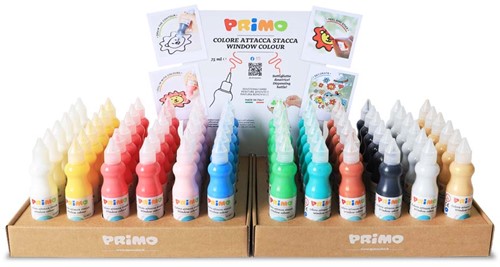 Primo PRIMO - Window Paint Display, 72 pieces, 12 colors, 75ml