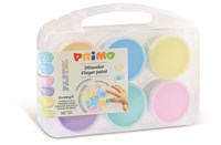Primo finger paint pastel 6 pots in case - creative paint set for kids