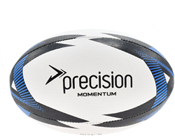 Precision rugby training ball Momentum white black blue size 5 durable