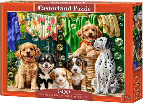 Castorland puzzle animals 500 pieces puppies laundry birds-2