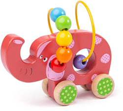 Bigjigs Push Along Bead Frame Elephant