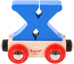 BigJigs wooden train letter X - name train wagon toy