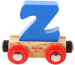 BigJigs wooden train letter Z - colorful name train toy