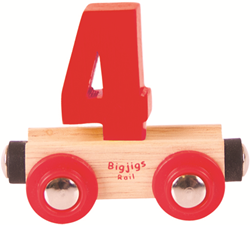 BigJigs wooden train wagon number 4 - toy train for kids