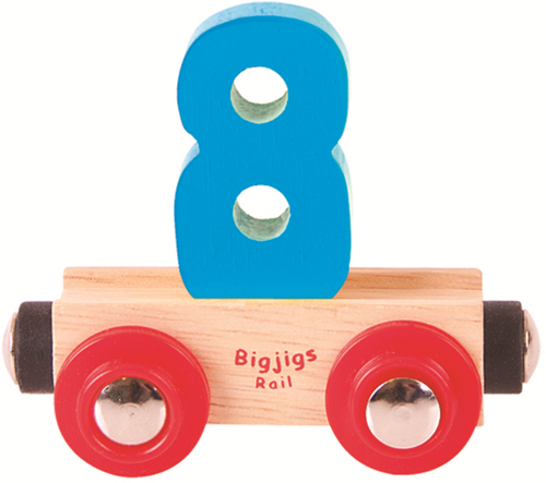 BigJigs wooden train wagon number 8 - educational toy train