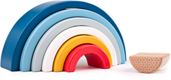 BigJigs wooden rainbow stacking toy - FSC certified - 7 pieces