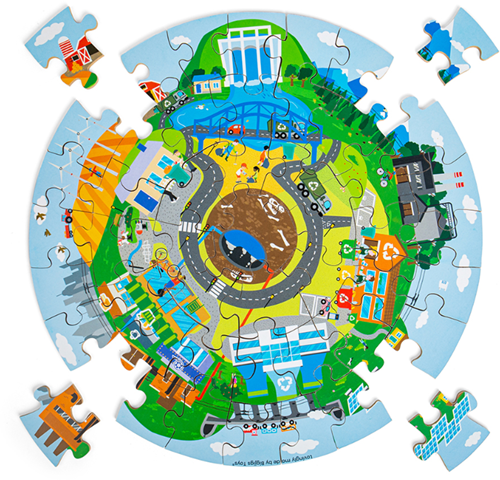 Bigjigs Recycling Circular Floor Puzzle-2