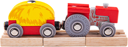 Bigjigs Red Tractor and Wagon (4)