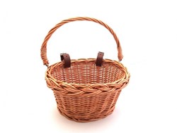Hollie bike basket wicker leather straps kids bike multicolor