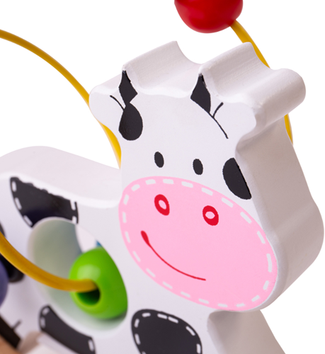 BigJigs bead frame rocking cow wooden toy educational-2
