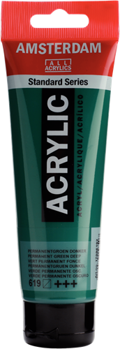 Royal Talens Amsterdam acrylic paint 120 ml permanent green dark painting
