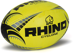 Rhino rugby ball Cyclone Fluo Yellow size 5 – training ball grip
