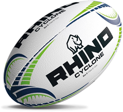 Rhino rugby training ball Cyclone white size 3 durable grip