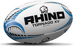Rhino rugby ball Tornado XV white size 5 – durable match ball grip