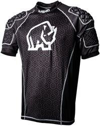 Rhino rugby body protection top junior black - S - protective sports shirt