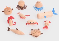 TickiT wooden sea creatures play figures - set of 10 - sustainable toy