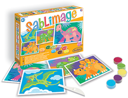 Sentosphère craft set dinosaurs - creative sand paintings for kids