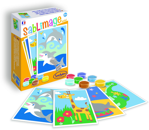 Sentosphère craft kit Mini Exotic Animals sand painting for kids