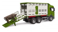 Bruder Scania R-series livestock transport toy truck with animal-2