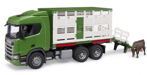 Bruder Scania R-series livestock transport toy truck with animal