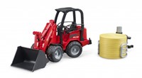 Bruder compact loader toy - Schaffer with bale grabber-2