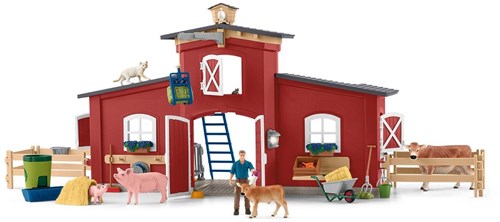 Schleich farm toy Farm World red barn with animals and accessories