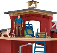 Schleich farm toy Farm World red barn with animals and accessories-3
