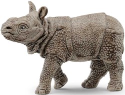 Schleich Wild Life play figure Indian rhinoceros baby grey plastic