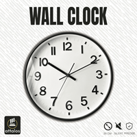 Attalos Wall Clock - Silent Quartz Clock - Minimalist Design Clock - Wall Clock 30cm - Black with White-2