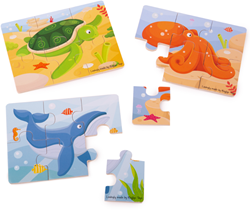 Bigjigs Sealife (6 Piece Puzzles) 3 Puzzles