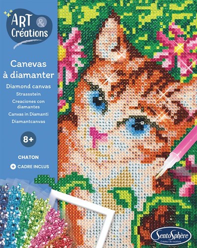 Sentosphère diamond canvas craft set cat - creative toy