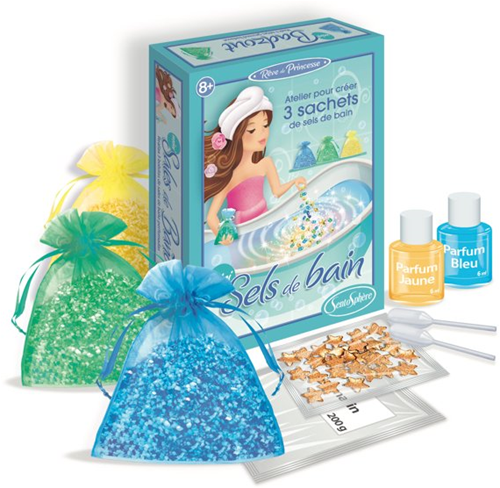Sentosphère bath salts mini set creative toy - make colorful bath salts