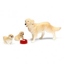 Lundby toy dog with puppies - dollhouse accessory