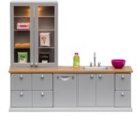 Lundby dollhouse kitchen - Kitchen with dishwasher and accessories
