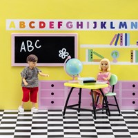 Lundby dollhouse set - school accessories for role play-2