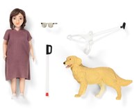 Lundby dollhouse play figure woman with assistance dog - toy set-3