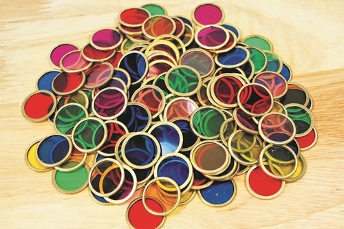 Shaw metal counting chips - colorful magnetic play pieces 100 pcs