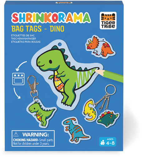 Tiger Tribe DUE JUL Shrinkorama - Bag Tags - Dino