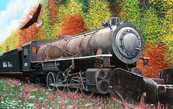 SunsOut puzzle Skagway Locomotive - 550 pieces train jigsaw